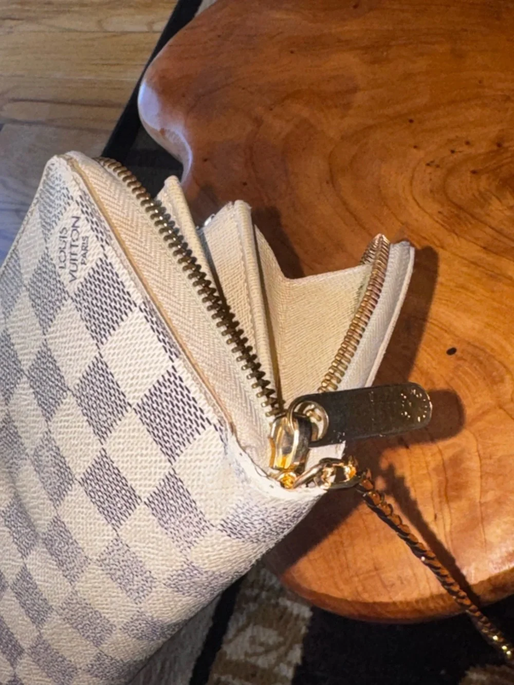 Louis Vuitton AZUR DAMIER zippy wallet vintage with unbranded chain removable - Picture 5 of 14